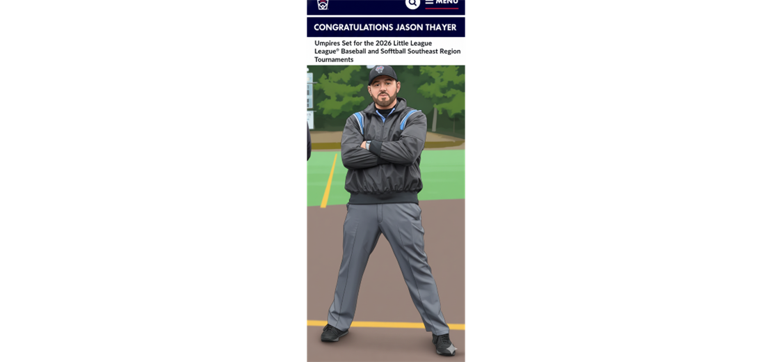 Congratulations to our Umpire in Chief, Jason Thayer!